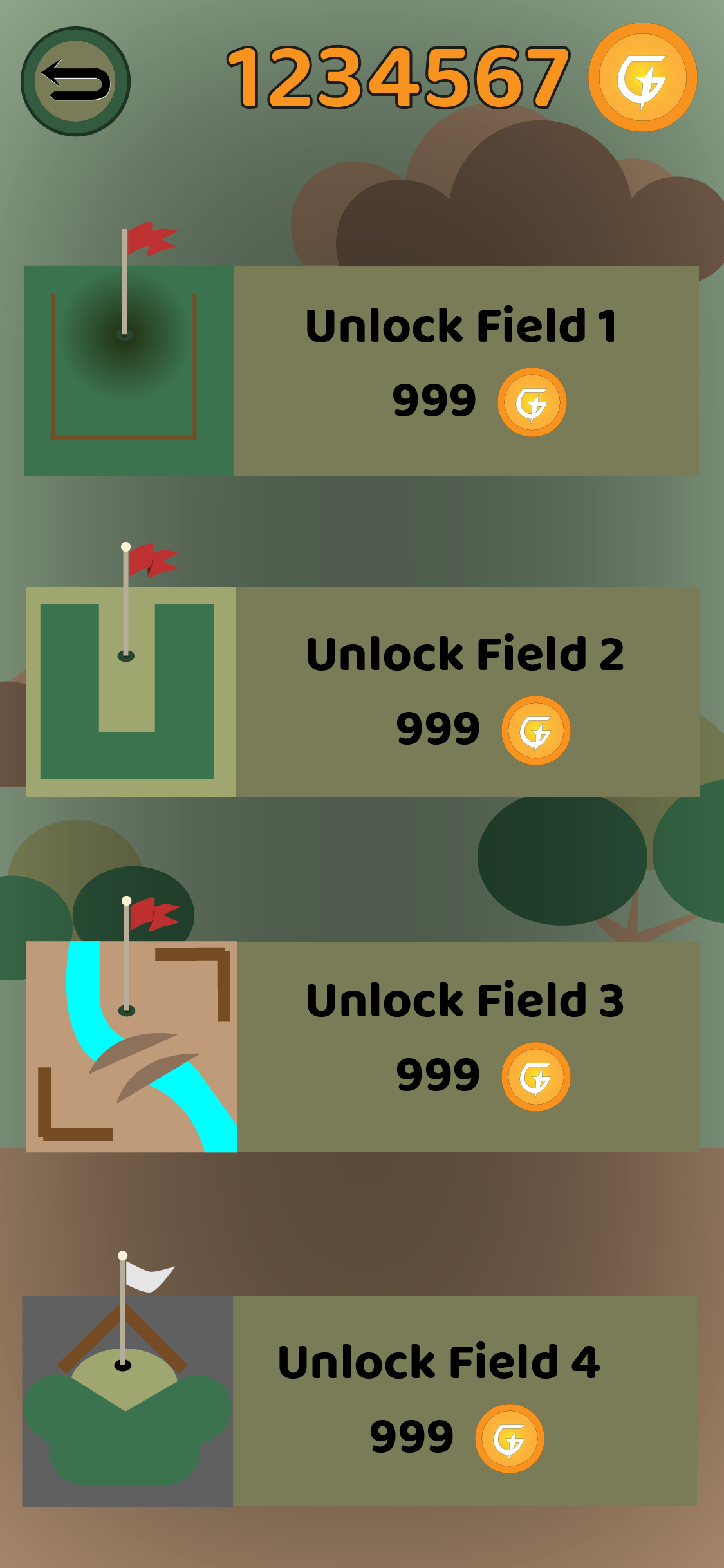 Mini-Golf Mobile Game User Interface